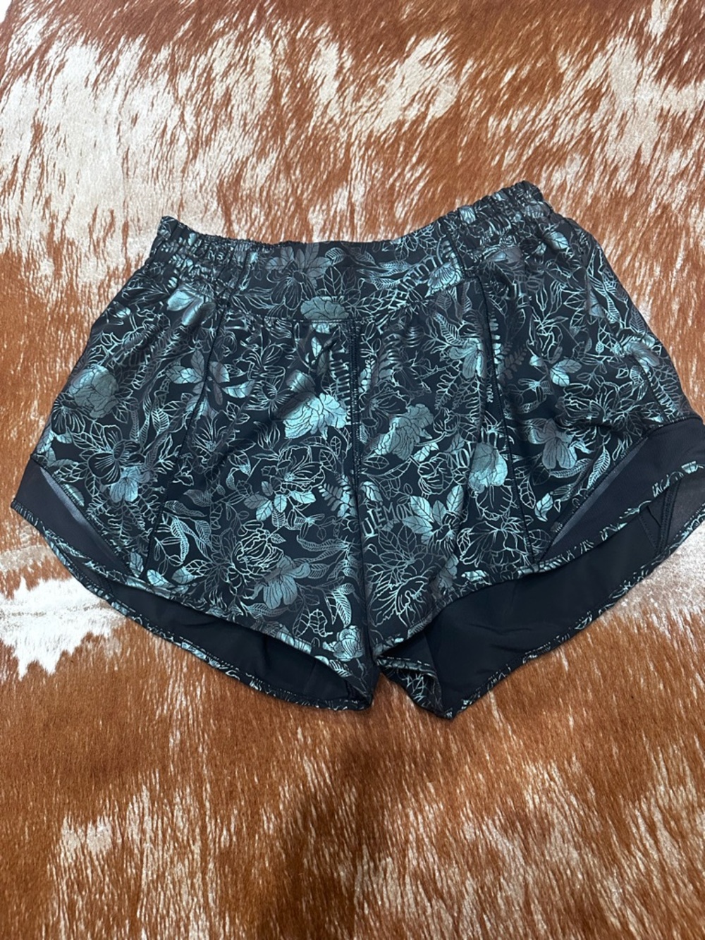 lululemon athletica Black Floral Athletic Shorts